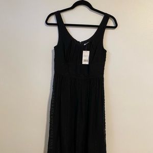 Vince NWT black dress Sleeveless, Knee length, Empire Waist. Dot fabric